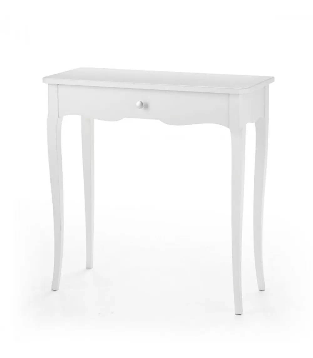 Consolle | CLASSICO ITALIANO Consolle In Legno Massello Verniciato Bianco Opaco