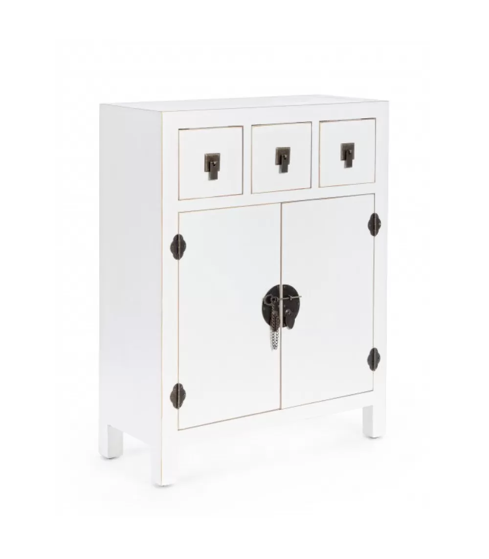 Credenze E Madie^CONTEMPORARY STYLE Credenza 2 Ante-3 Cassetti Pechino Bianco