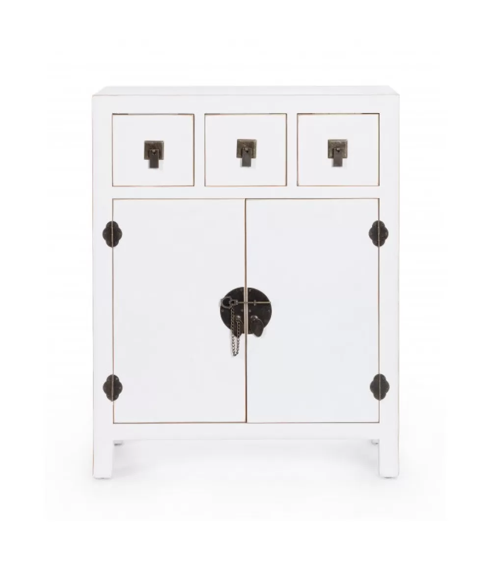 Credenze E Madie^CONTEMPORARY STYLE Credenza 2 Ante-3 Cassetti Pechino Bianco