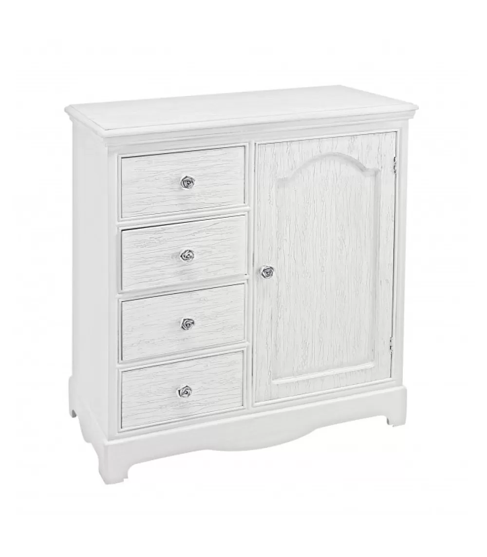 Credenze E Madie | CONTEMPORARY STYLE Credenza Blanc 1 Anta-4 Cassetti