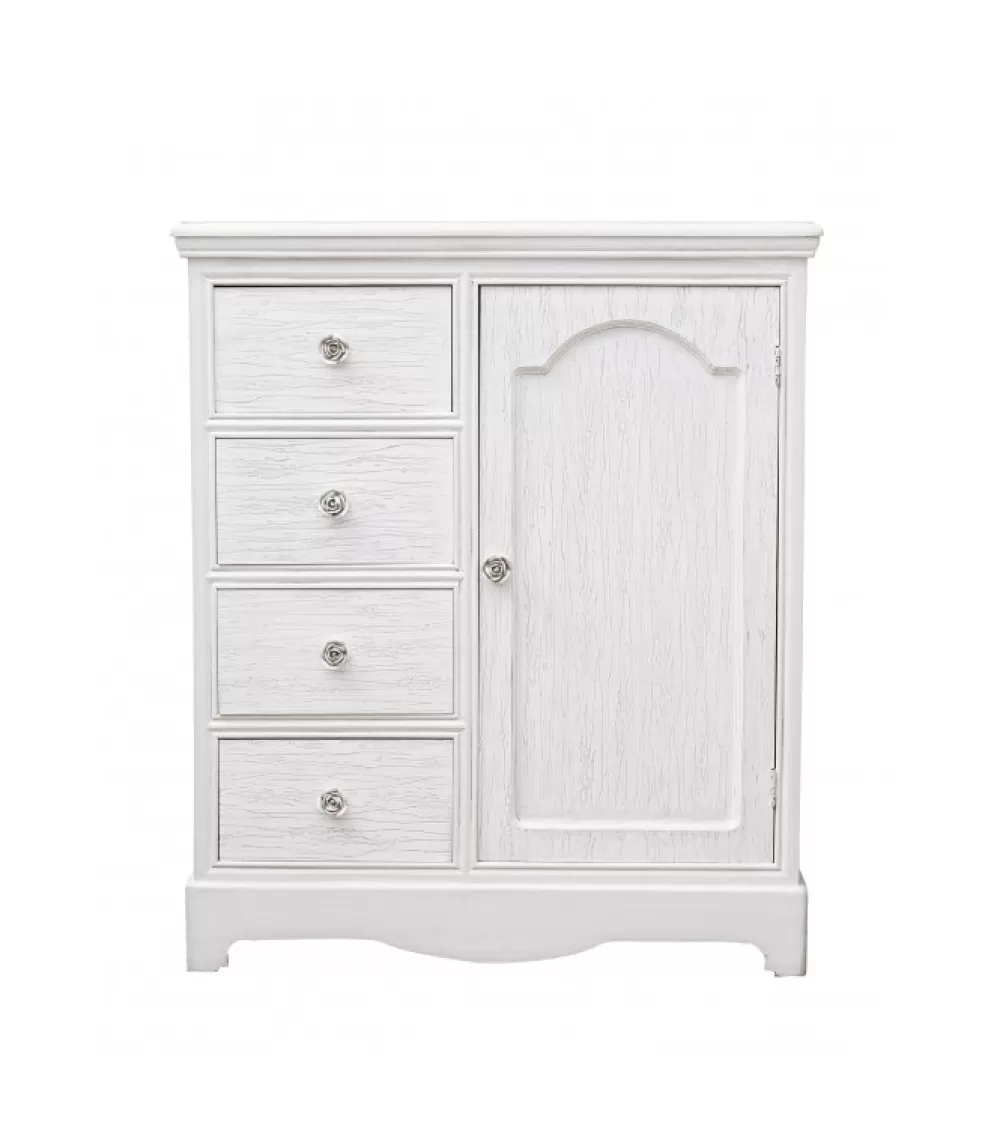 Credenze E Madie | CONTEMPORARY STYLE Credenza Blanc 1 Anta-4 Cassetti