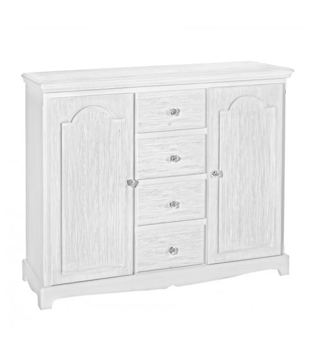 Credenze E Madie^CONTEMPORARY STYLE Credenza Blanc 2 Ante-4 Cassetti