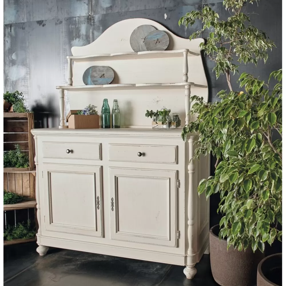 Credenze E Madie | F.lli MIRANDOLA Credenza Con Piattaia Sagomata 306 In Finitura Shabby Chic