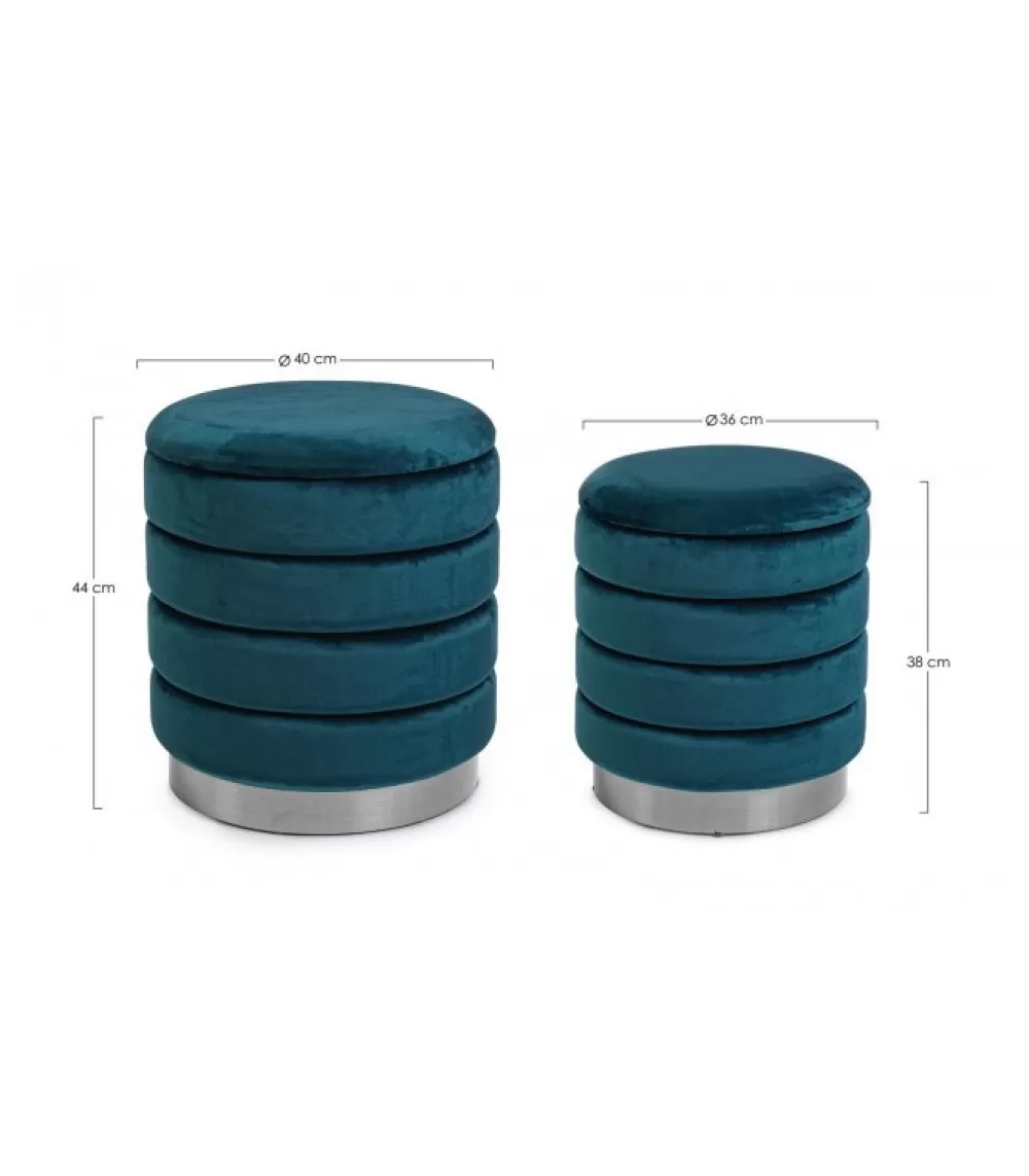 Pouf / Cuscini Arredo^CONTEMPORARY STYLE Darina Set 2 Pouf Con Contenitore