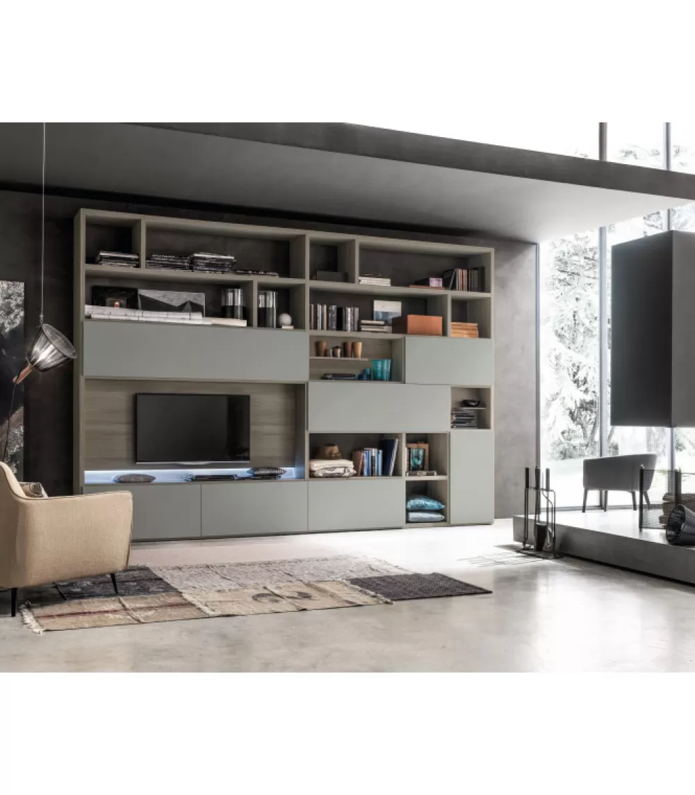 Composizioni Soggiorno | SANTA LUCIA Integra Gs102 Wooden Bookcase