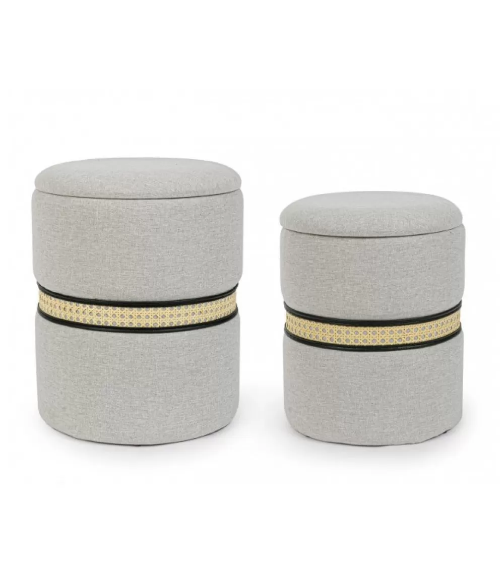 Pouf / Cuscini Arredo^CONTEMPORARY STYLE Karina Set 2 Pouf Con Contenitore