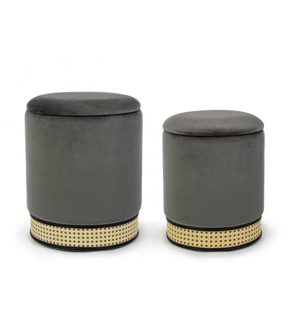 Pouf / Cuscini Arredo^CONTEMPORARY STYLE Milena Set 2 Pouf Con Contenitore