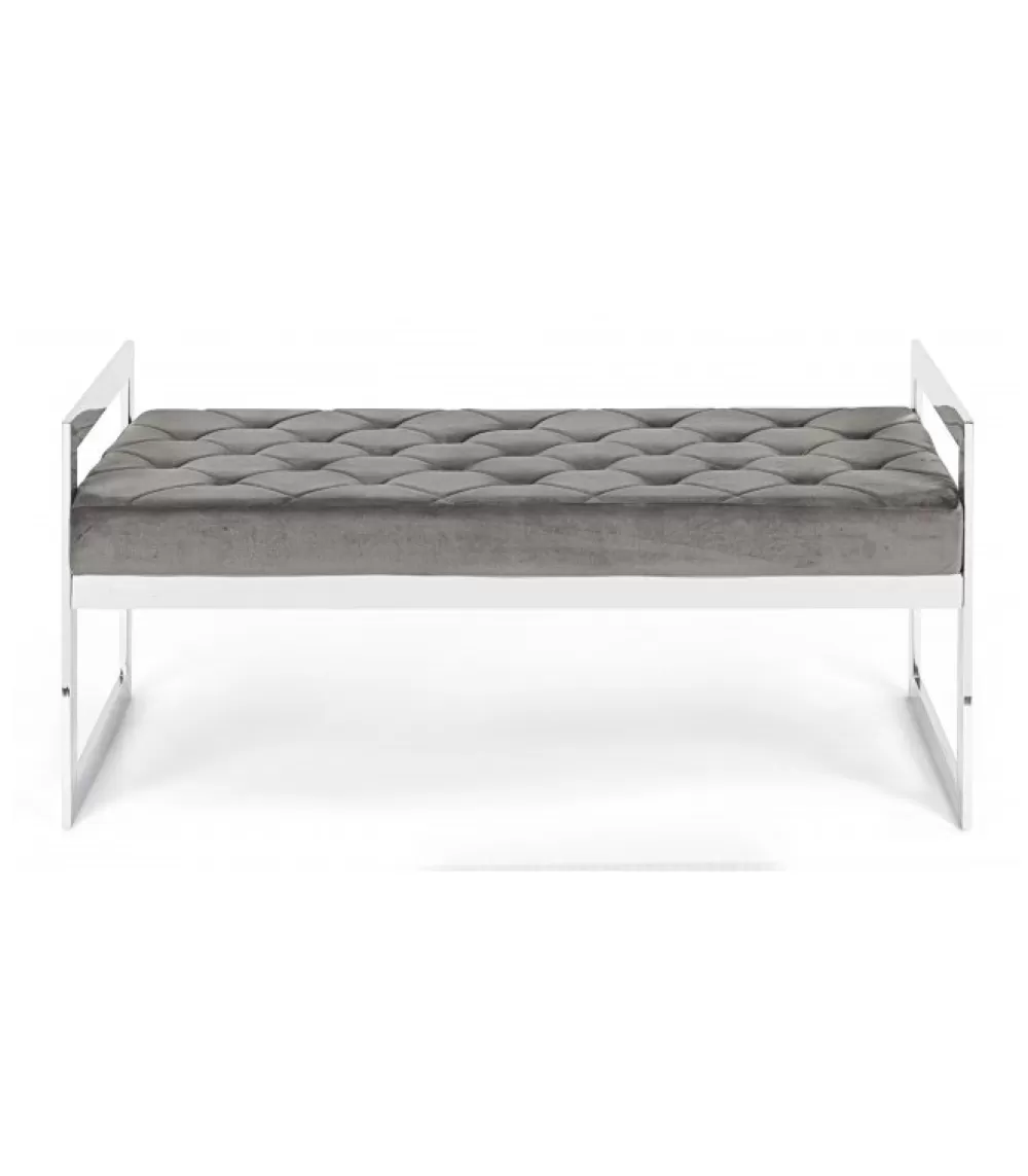 Poltroncine | CONTEMPORARY STYLE Panca Sveva Velluto Grigio 97X44