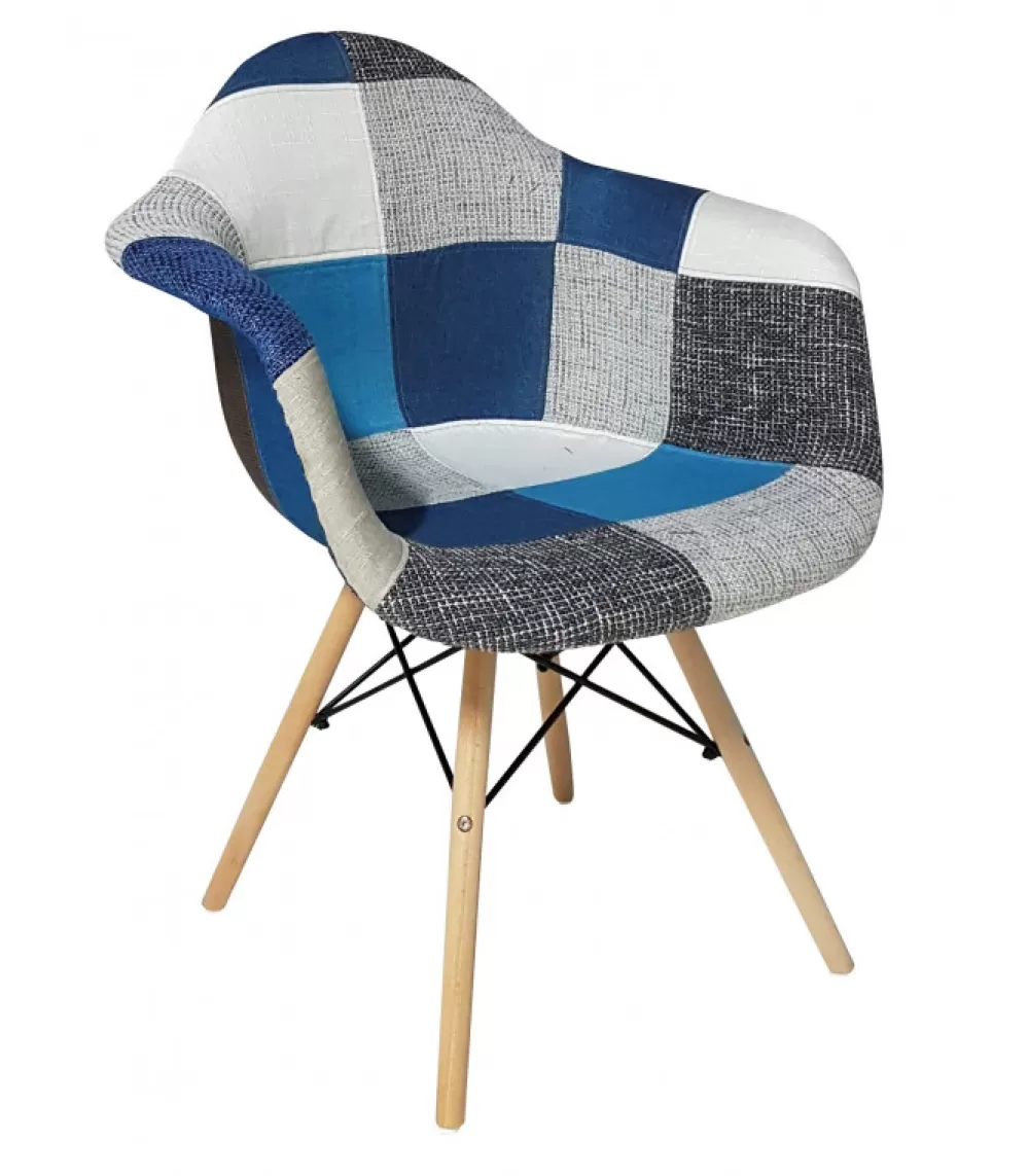 Sedie Con Braccioli | ARREDO SMART Poltroncina Patchwork Imbottita In Tessuto