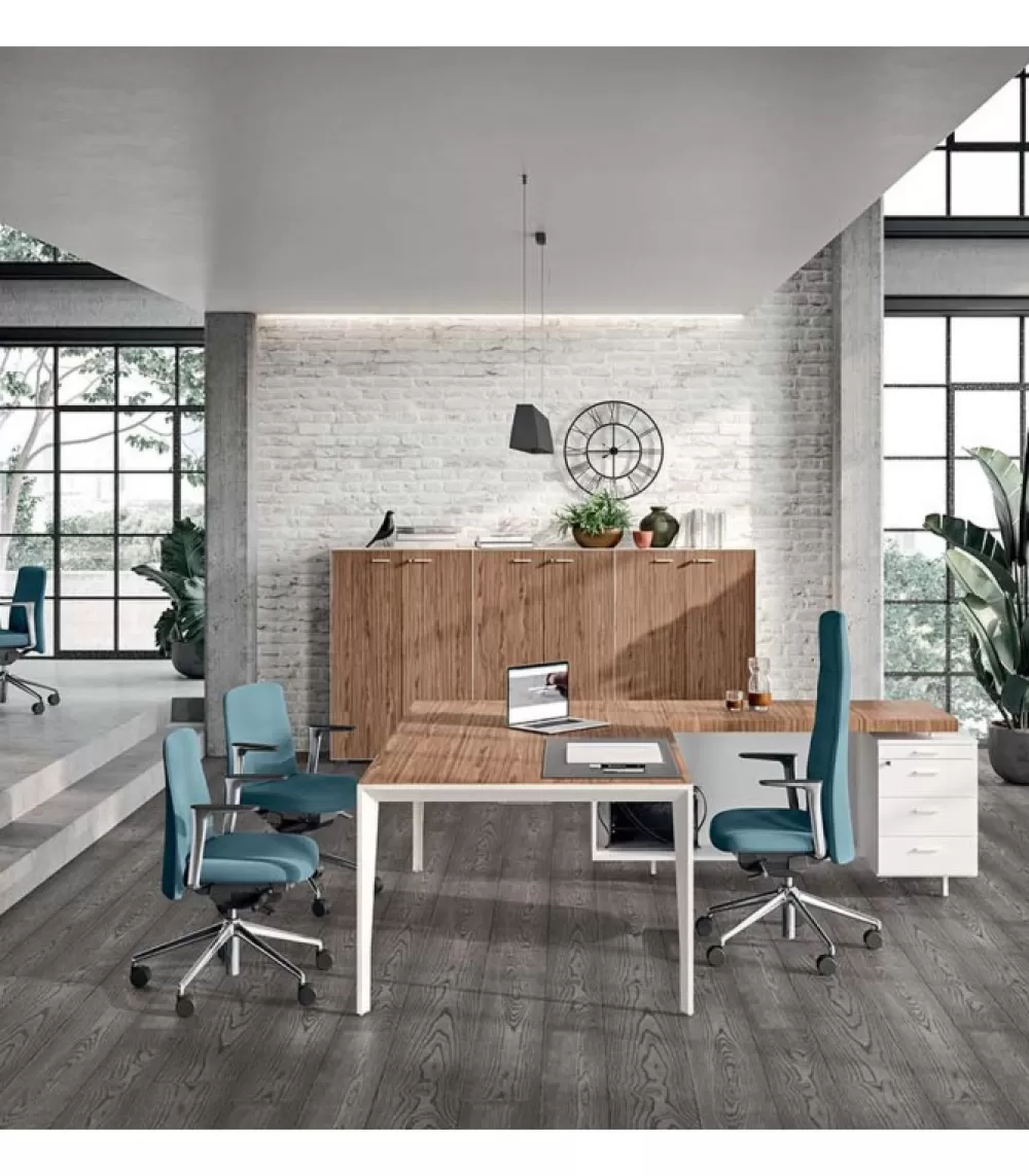 Scrivanie | QUADRIFOGLIO OFFICE Scrivania Angolare X9, 100% Made In Italy.