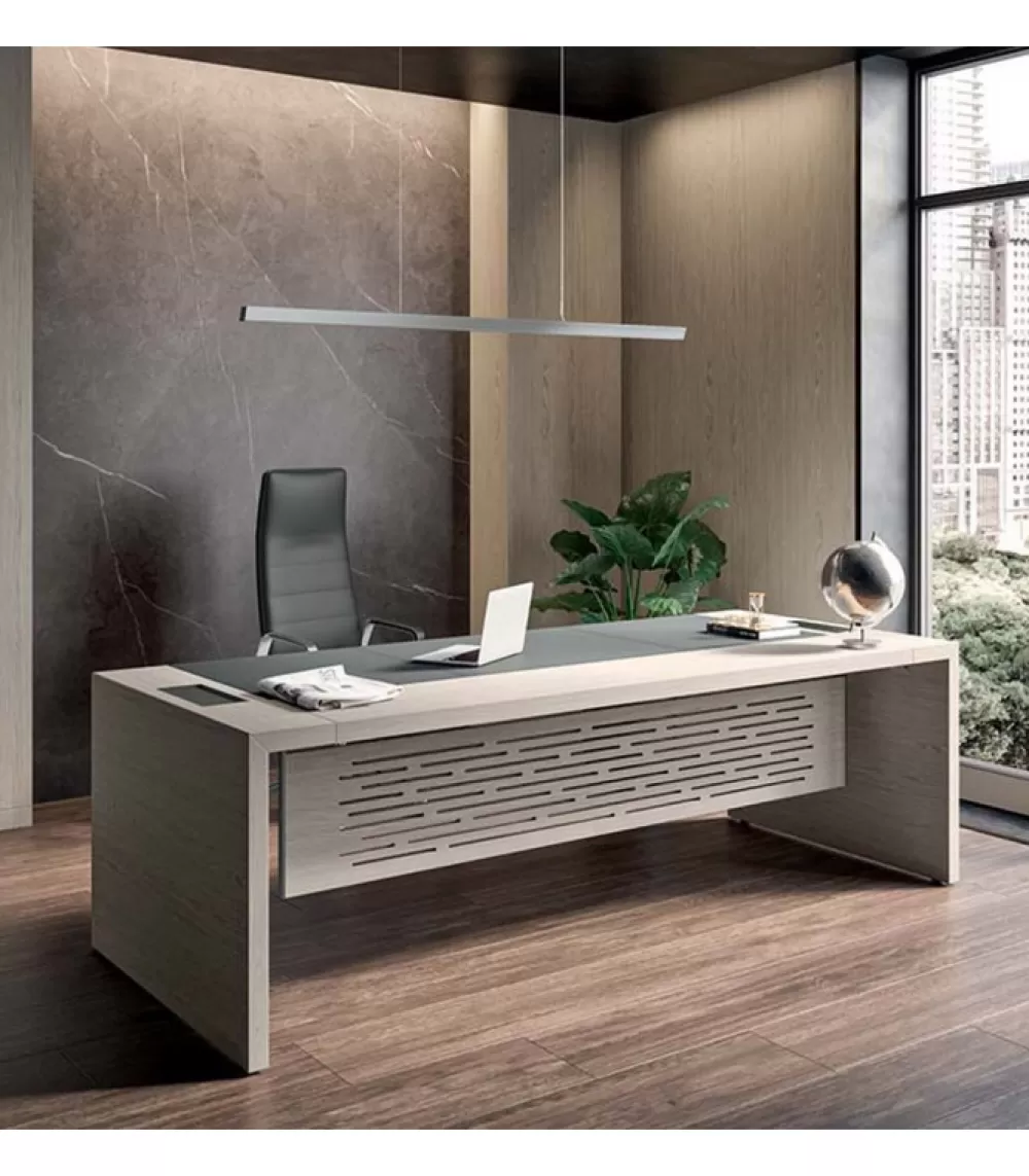 Scrivanie | QUADRIFOGLIO OFFICE Scrivania Direzionale E10, 100% Made In Italy.