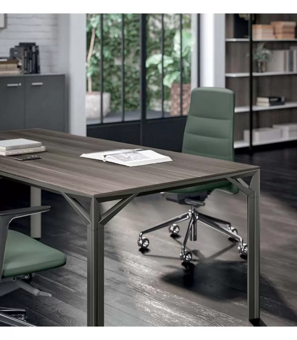 Scrivanie^QUADRIFOGLIO OFFICE Scrivania Direzionale X8, 100% Made In Italy.