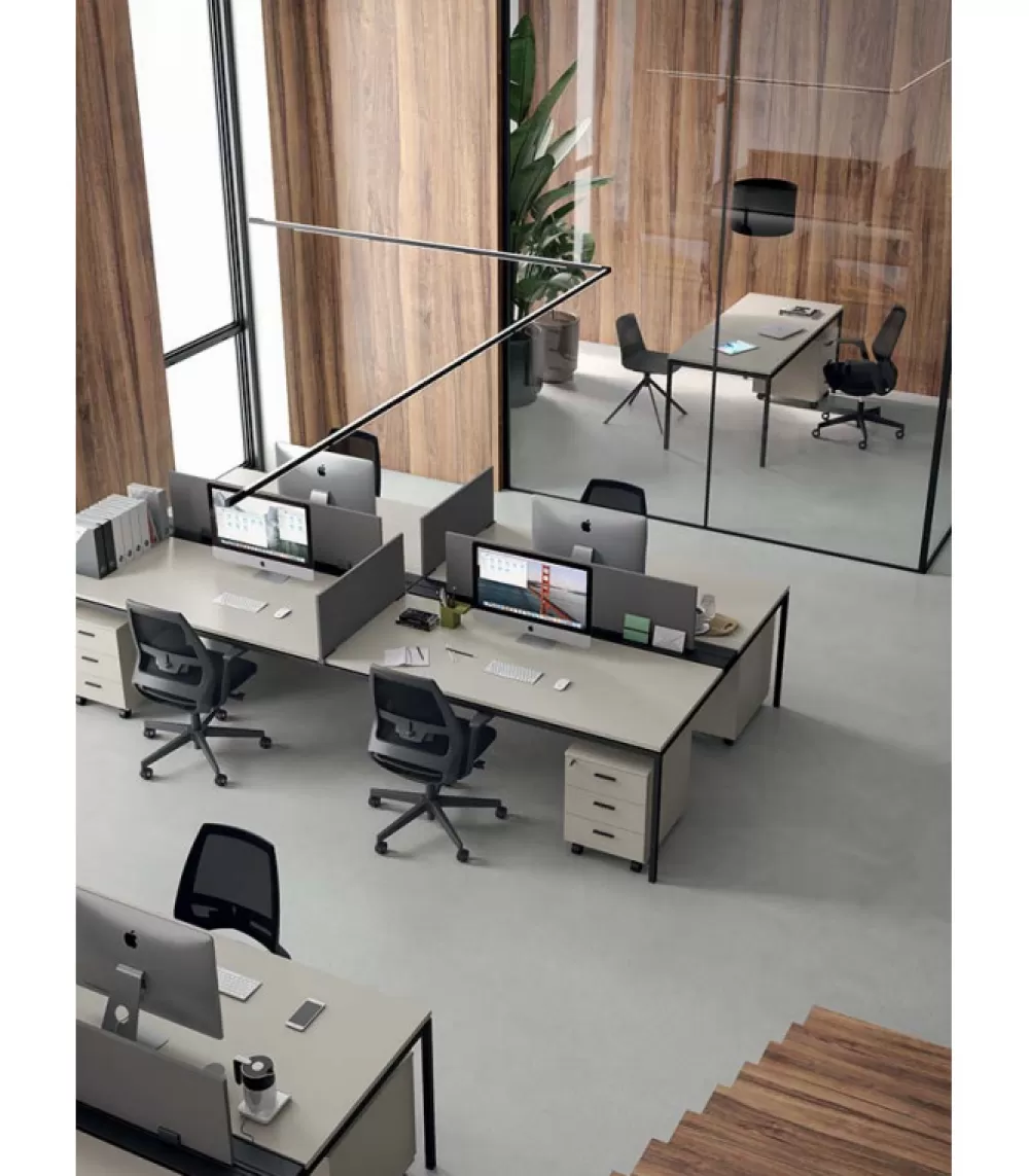 Scrivanie^QUADRIFOGLIO OFFICE Scrivania X1 Componibile, 100% Made In Italy.