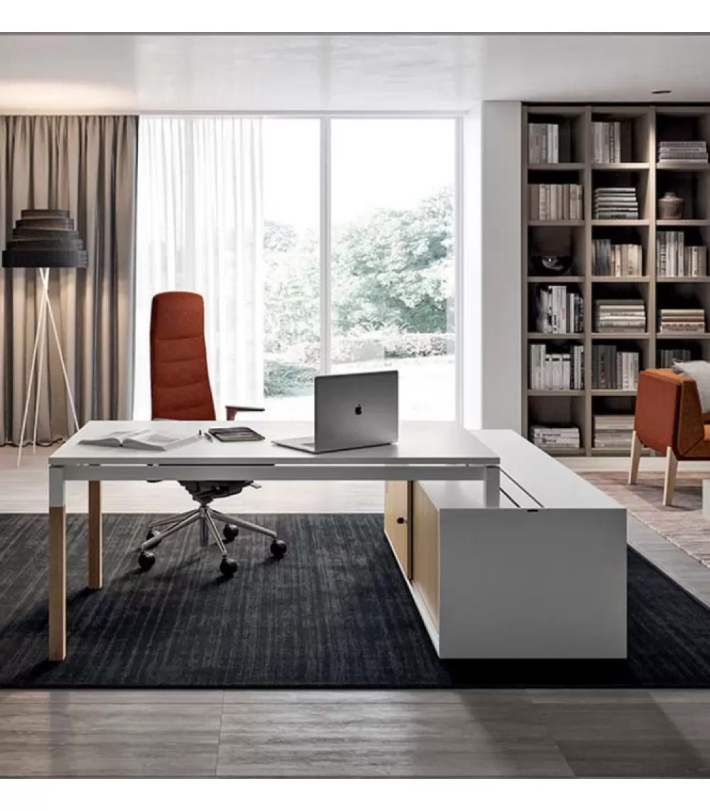 Scrivanie | QUADRIFOGLIO OFFICE Scrivania X4 Box, 100% Made In Italy.