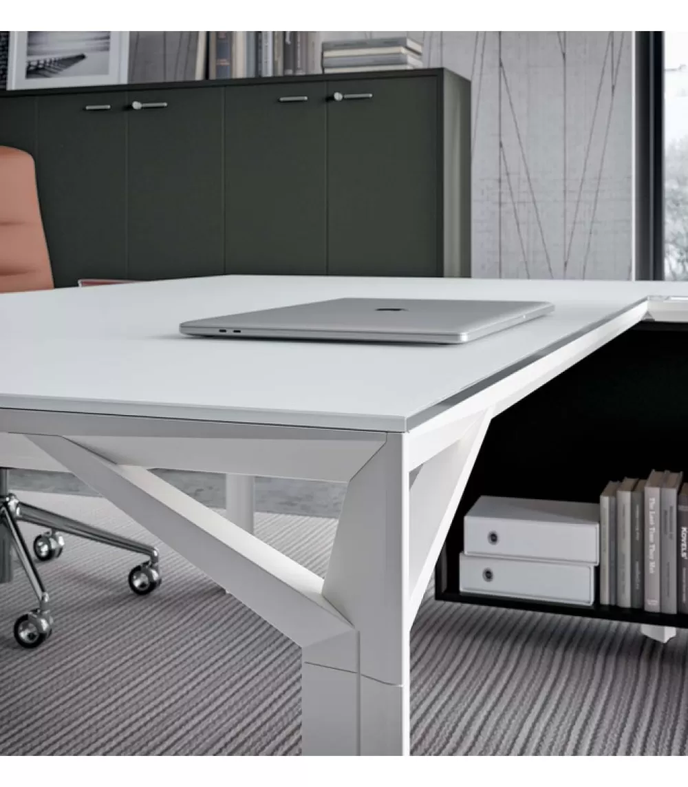 Scrivanie | QUADRIFOGLIO OFFICE Scrivania X8 Angolare, 100% Made In Italy.