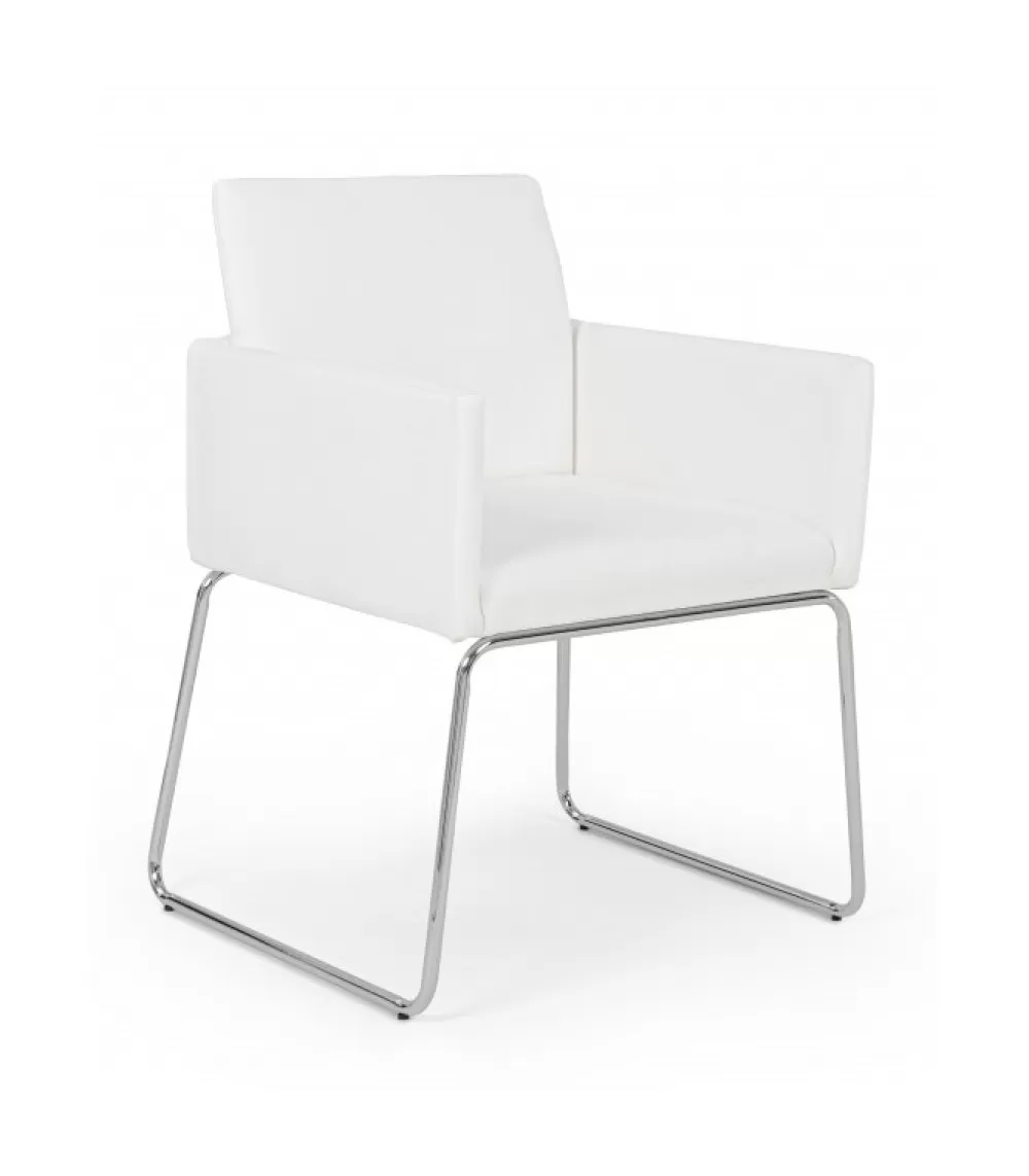 Sedie Con Braccioli | CONTEMPORARY STYLE Sedia C-Br Sixty Pu Bianco