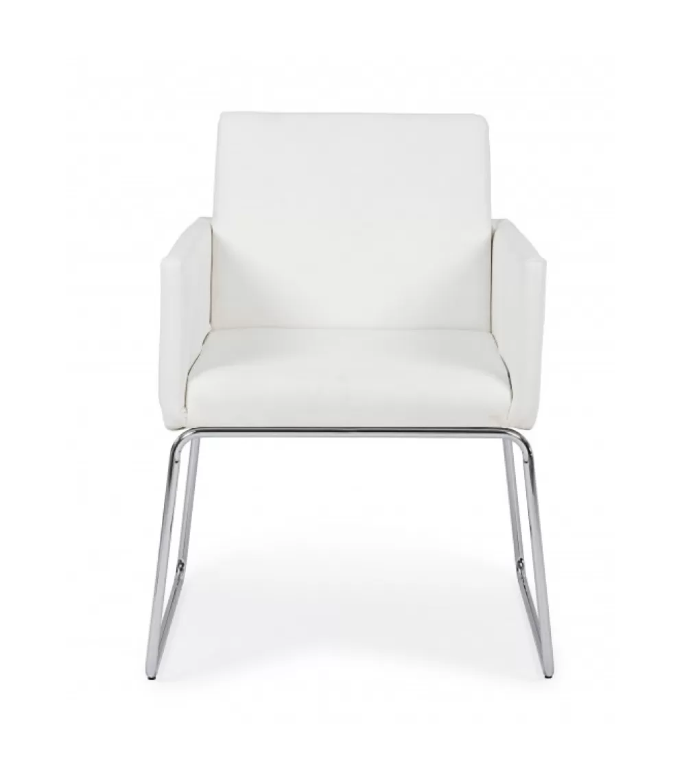 Sedie Con Braccioli | CONTEMPORARY STYLE Sedia C-Br Sixty Pu Bianco