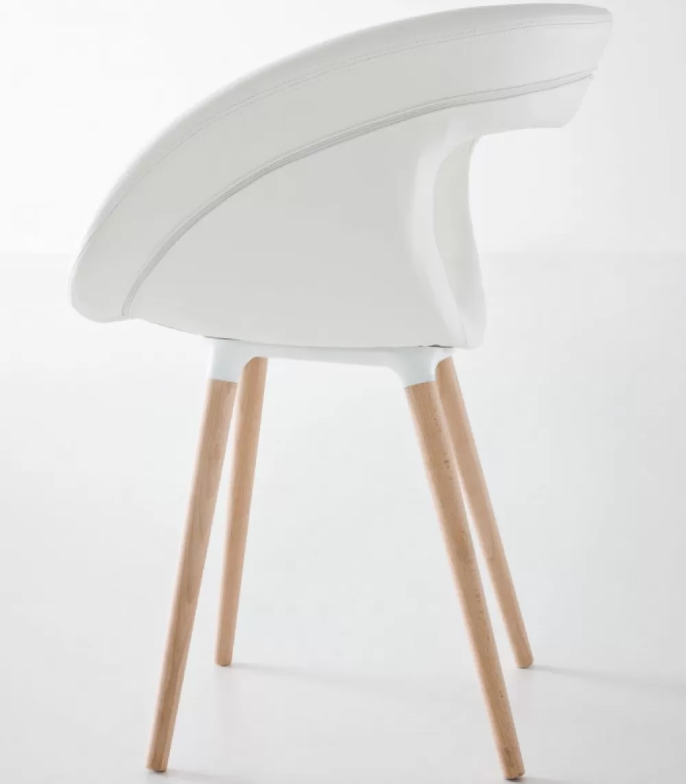 Poltroncine^GABER Sedia Moema 75Bl Con Gambe In Legno Di Faggio.