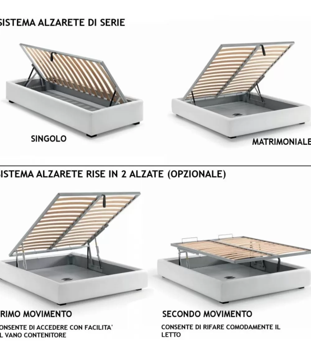 Letti | SAMOA LETTI Square, Letto Contenitore Imbottito Disponibile In Molte Personalizzazioni