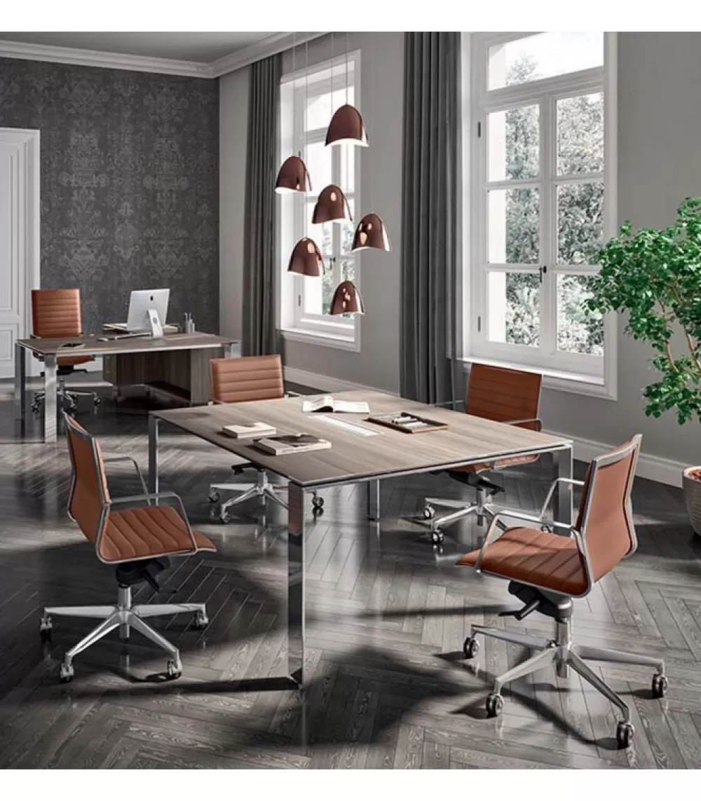 Scrivanie^QUADRIFOGLIO OFFICE Tavolo Da Riunione X7, 100% Made In Italy.